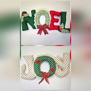 Vintage Handcrafted 'Noel' and 'Joy' Holiday Wall Decor